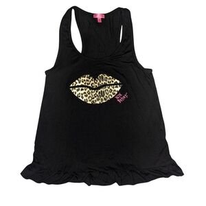 Betsy Johnson Cheetah Kiss Tank Top | Sz S | Black